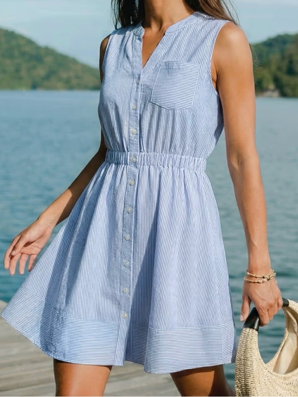 Cupshe Sea Bliss Striped Mini Dress